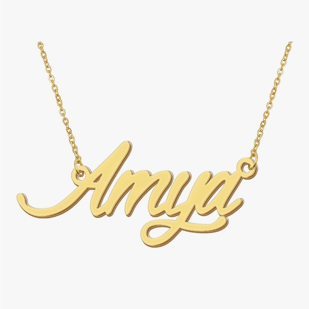 Amya necklace 18k gold plated stainless steel hypoallergenic new in box